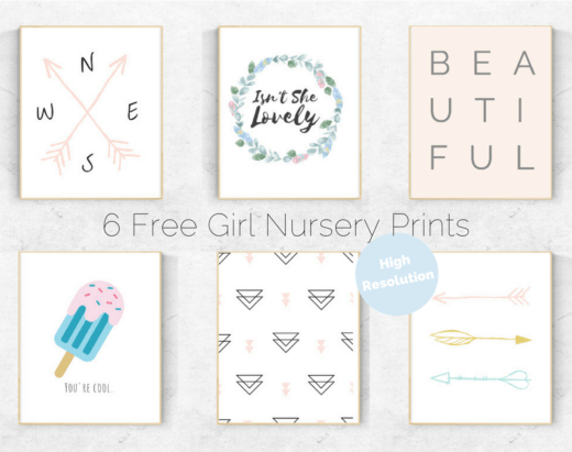 6 Free Girl's Nursery Prints