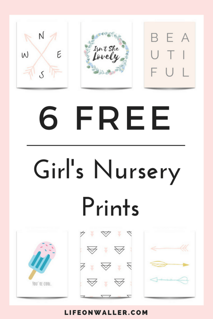 6 Free Girl's Nursery Prints