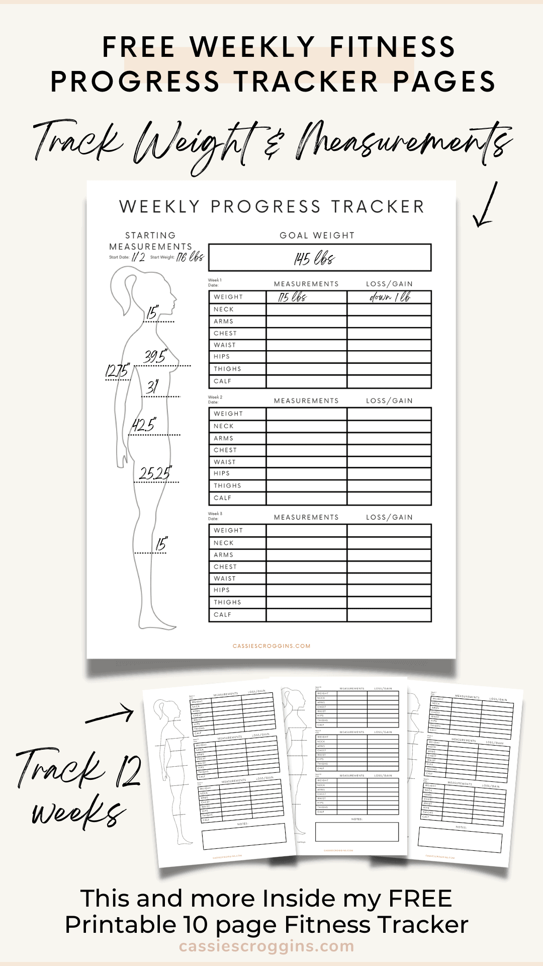 Free Printable Fitness Tracker (10 Pages!)