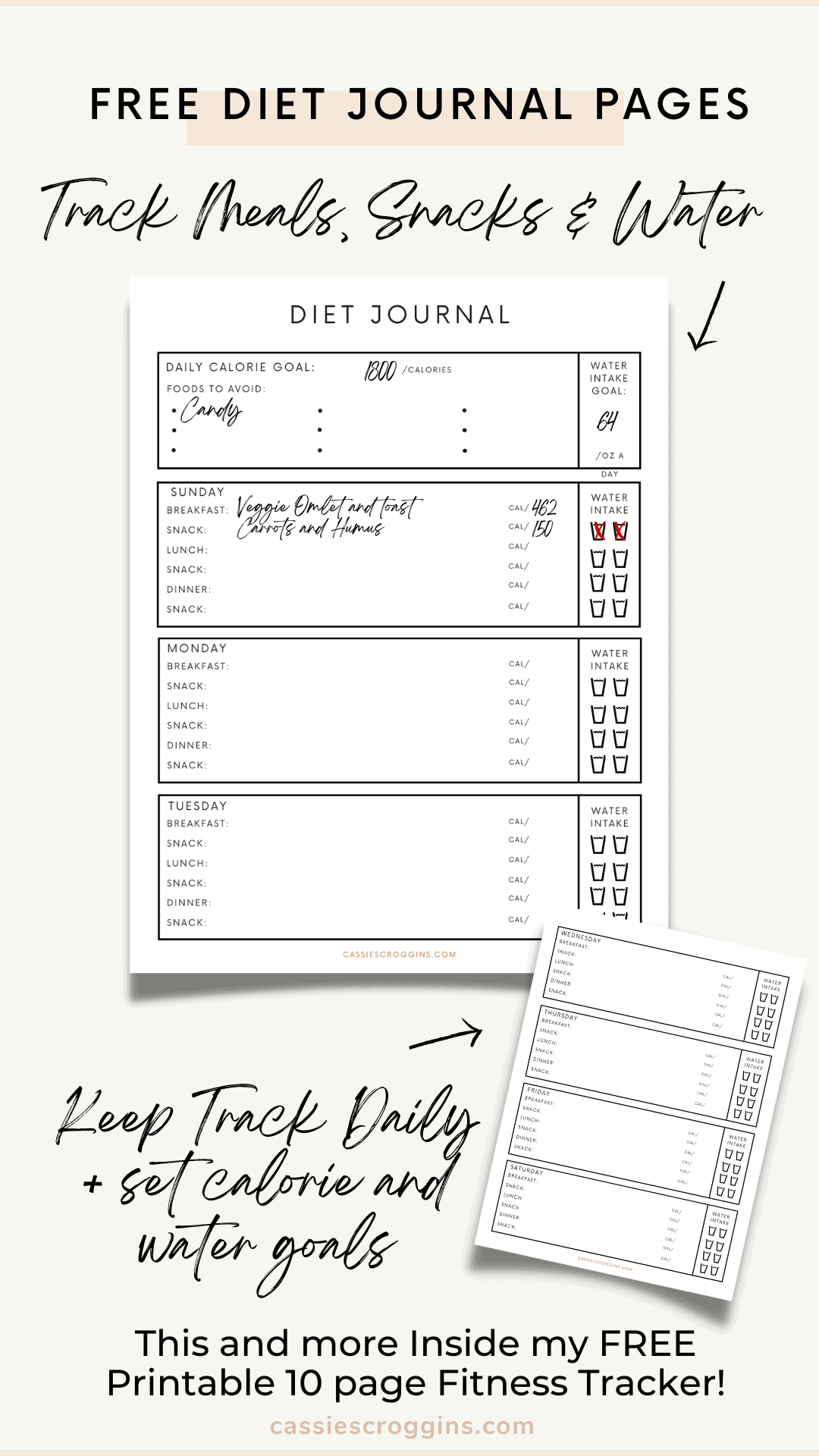 Free Printable Fitness Tracker (10 Pages!)