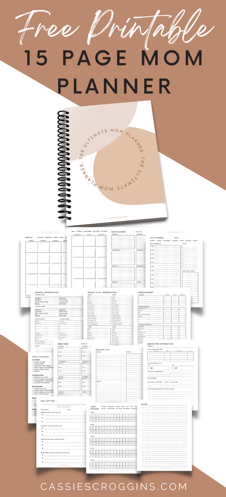 Free Printable Mom Planner + 45 Page Ultimate Mom Planner!