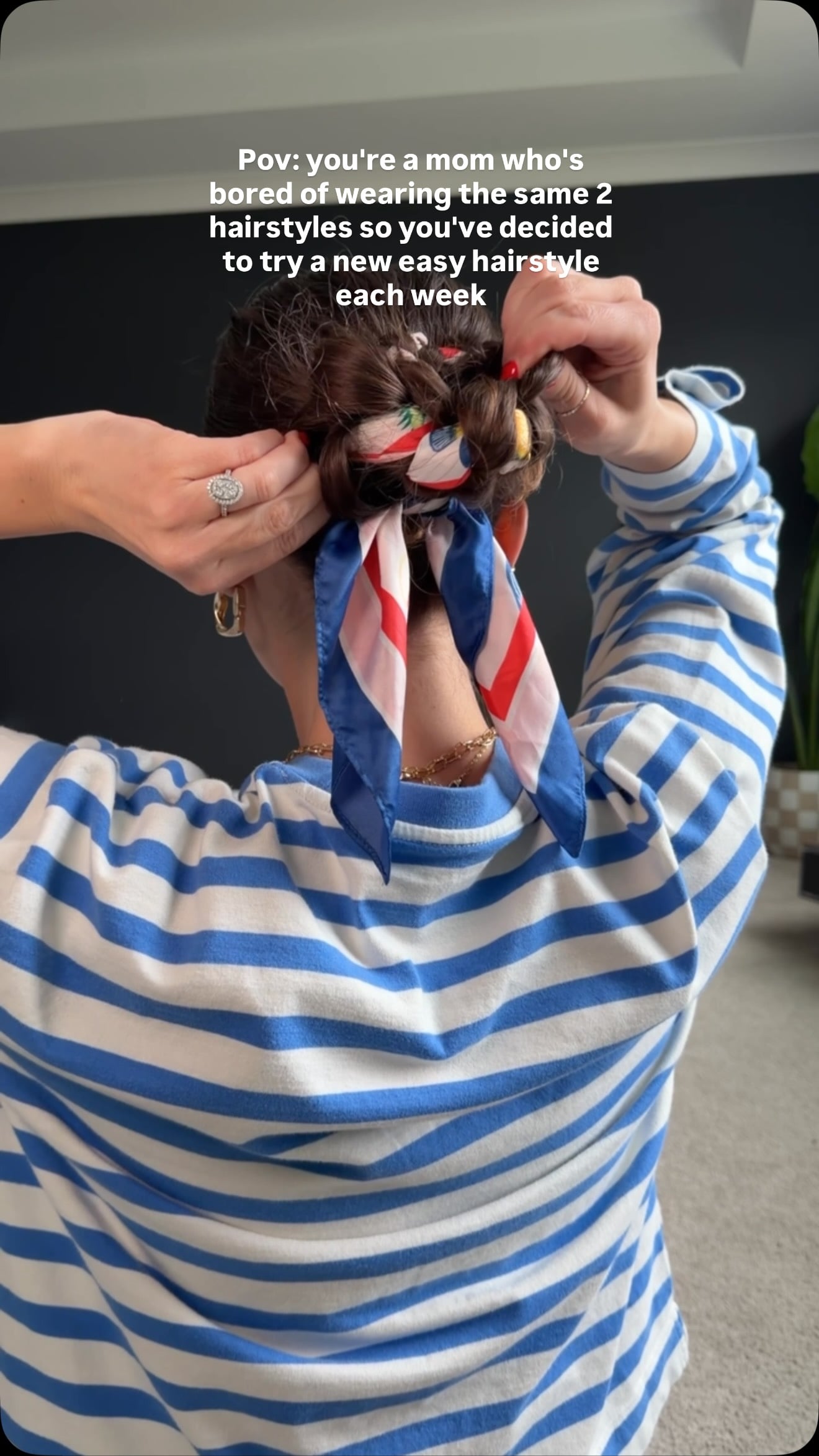 New scarf hairstyle! Love how this turned out!