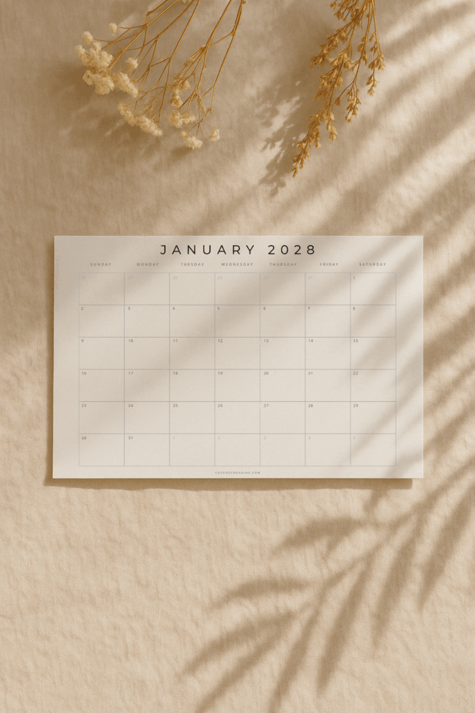 free printable 2028 calendar pages